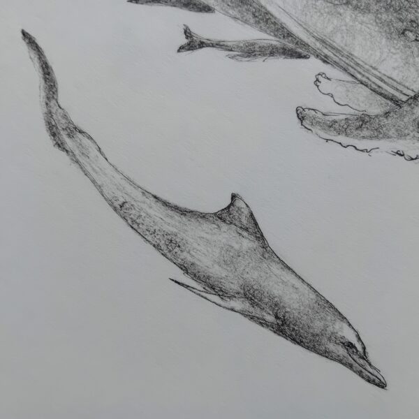 Whale wall art, ink drawing. - Image 9