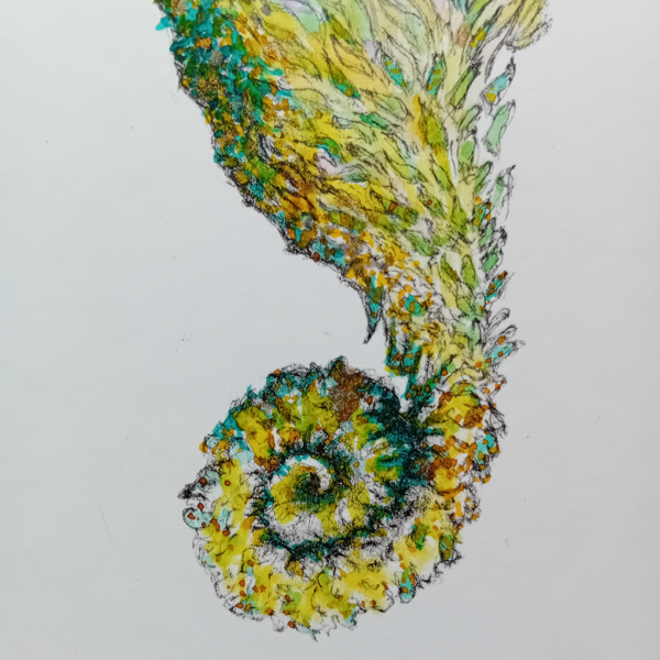 Light Green seahorse watercolor. - Image 4