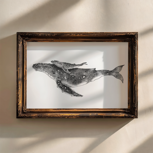 Original drawing, whale art. - Image 4