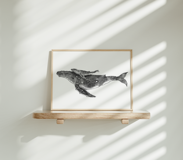 Original drawing, whale art. - Image 5