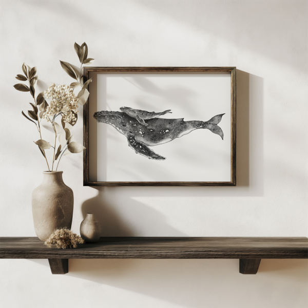Original drawing, whale art. - Image 6