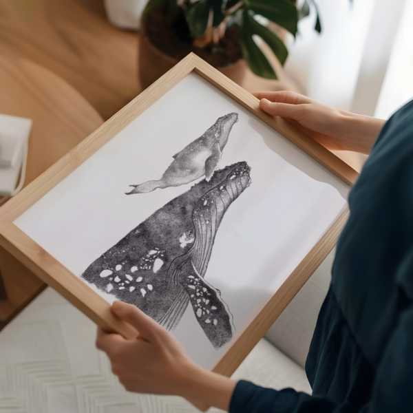 One-of-a-kind home decor, whale wall art. - Image 3
