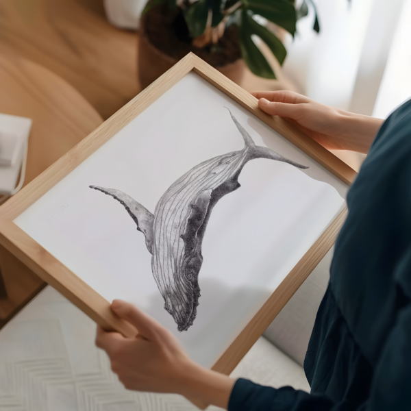 Original drawing, whale art. - Image 5