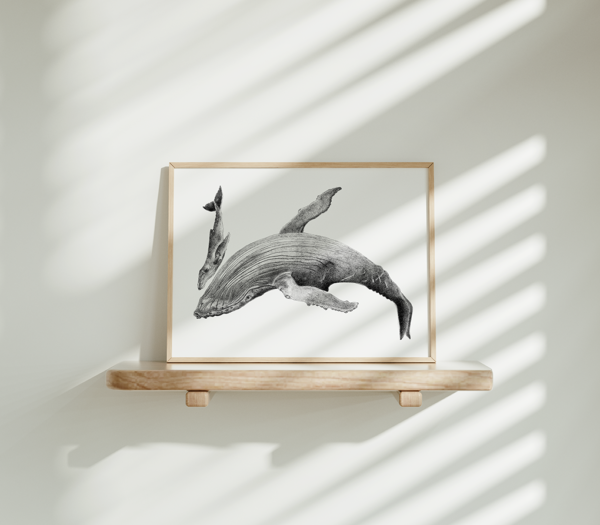 Original drawing, whale wall art. - Image 4