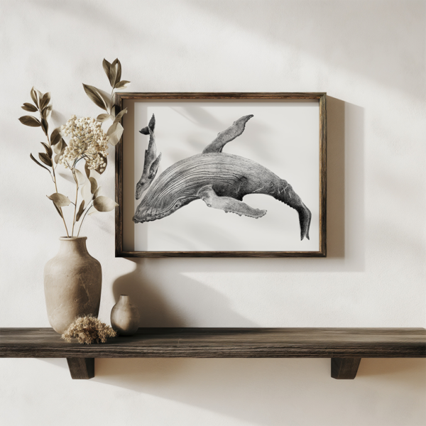 Original drawing, whale wall art. - Image 5