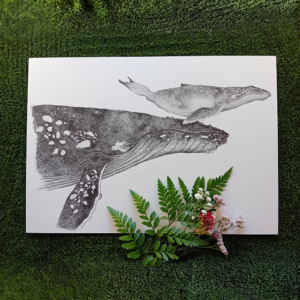 One-of-a-kind home decor, whale wall art.