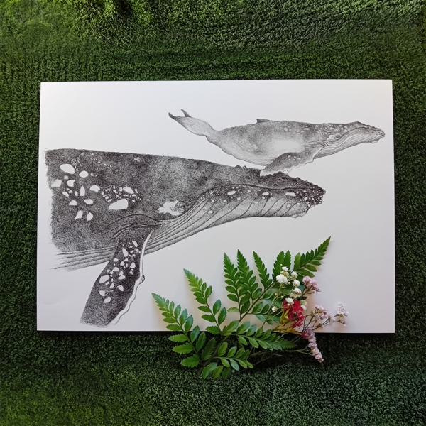 One-of-a-kind home decor, whale wall art.