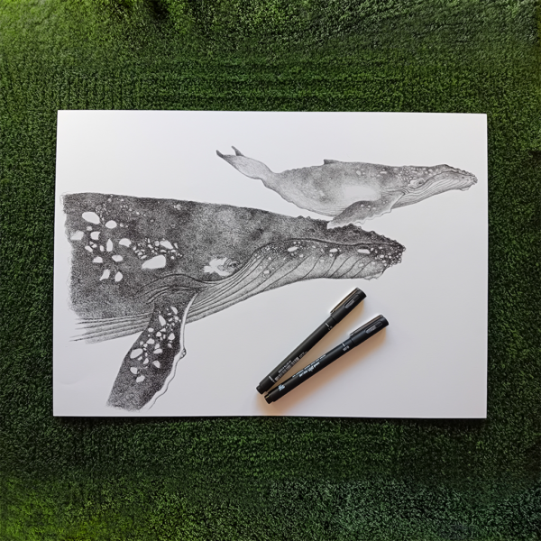 One-of-a-kind home decor, whale wall art. - Image 2