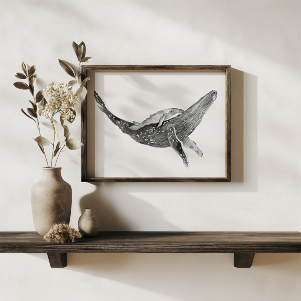 Original drawing, whale art. - Image 5