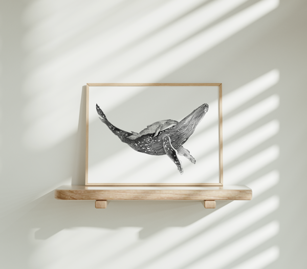 Original drawing, whale art. - Image 6